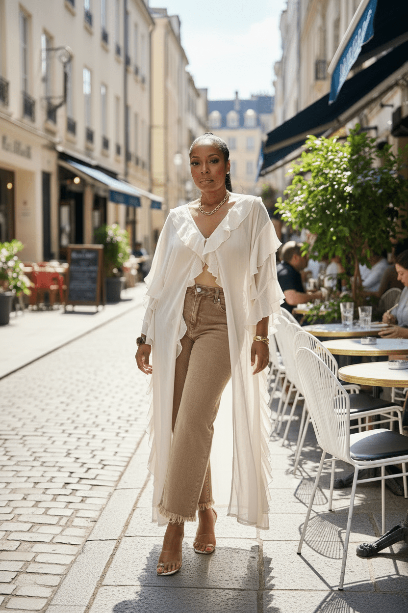 Soft Power Chiffon Duster - Fly VSJ, Women's Clothing and Fashion Accessories