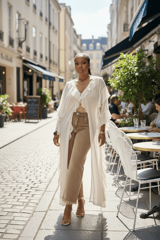 Soft Power Chiffon Duster - Fly VSJ, Women's Clothing and Fashion Accessories