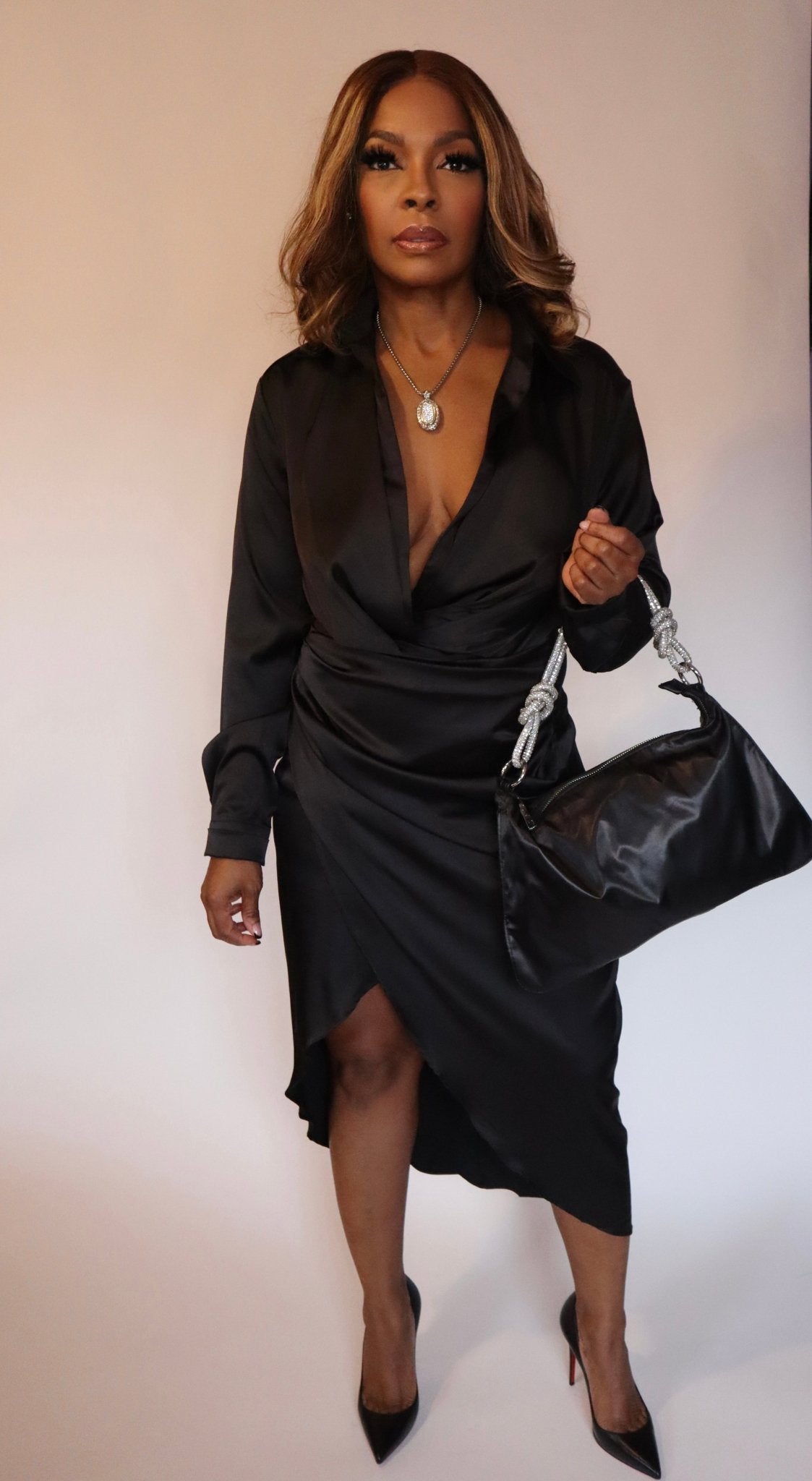 Sophia Ruched Satin Midi Dress - Stylish & Easy Wear Sophia Ruched Satin Midi Dress - Stylish & Easy Wear
