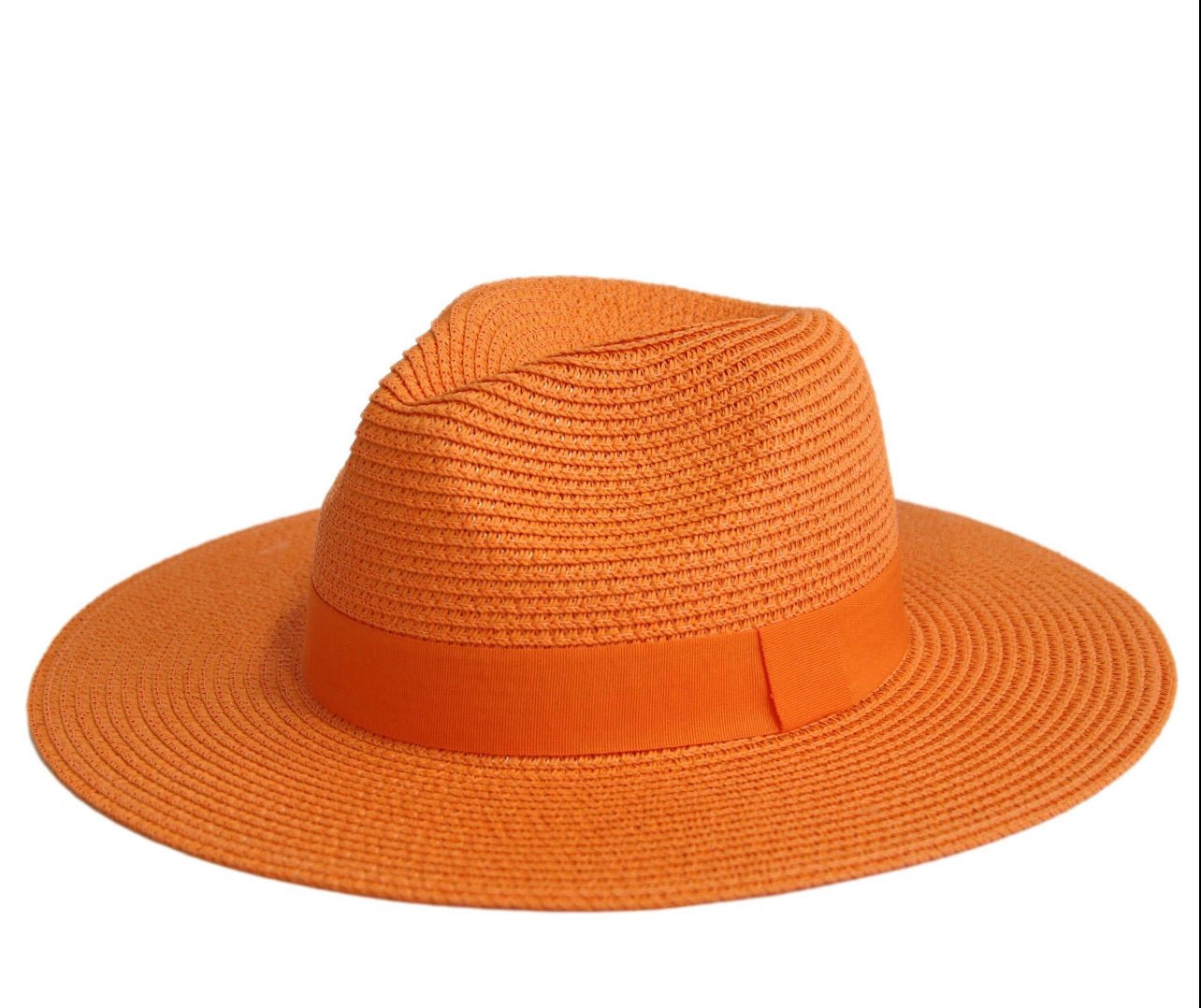 Straw Fedora with Tonal Poly Band - Fly VSJ, Women's Clothing and Fashion Accessories