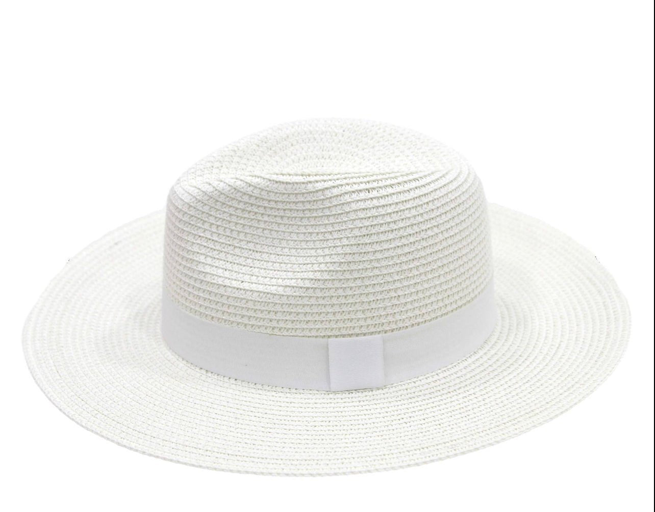 Straw Fedora with Tonal Poly Band - Fly VSJ, Women's Clothing and Fashion Accessories
