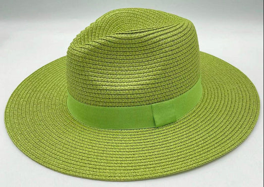 Straw Fedora with Tonal Poly Band - Fly VSJ, Women's Clothing and Fashion Accessories