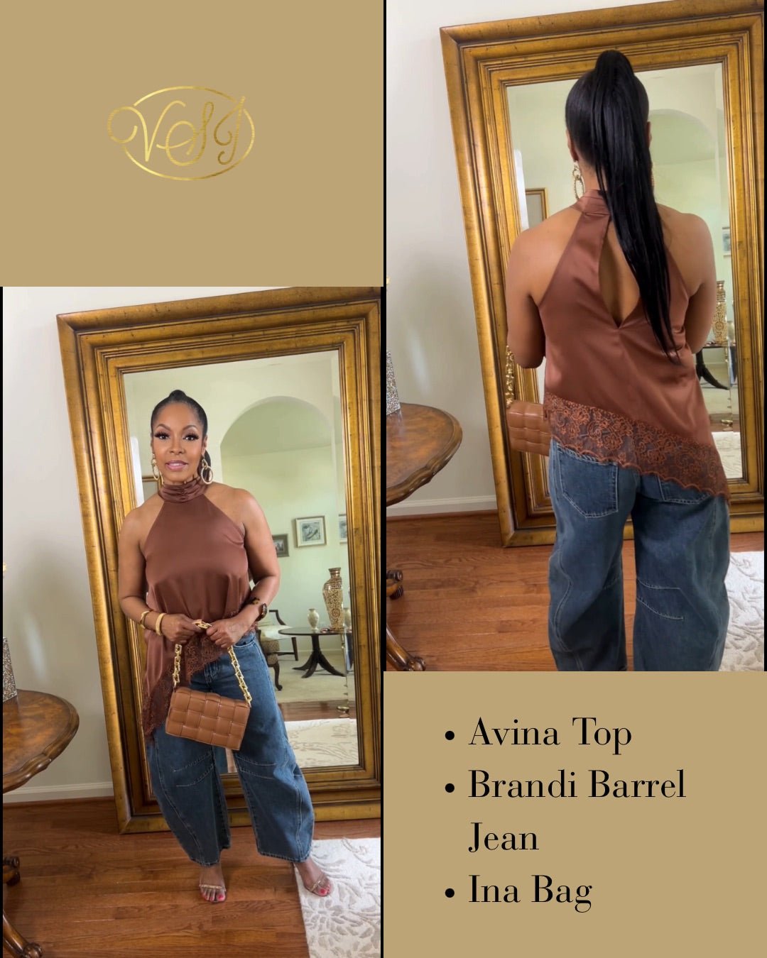 The Avina Satin Lace Asymmetric Top - Fly VSJ, Women's Clothing and Fashion Accessories