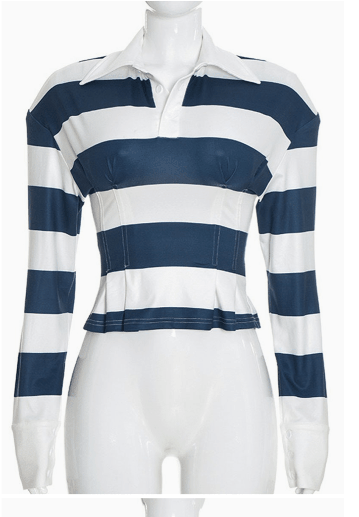 The Varsity Stripe Top - Fly VSJ, Women's Clothing and Fashion Accessories