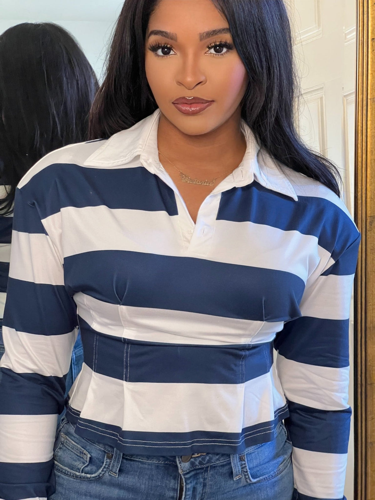 The Varsity Stripe Top - Fly VSJ, Women's Clothing and Fashion Accessories