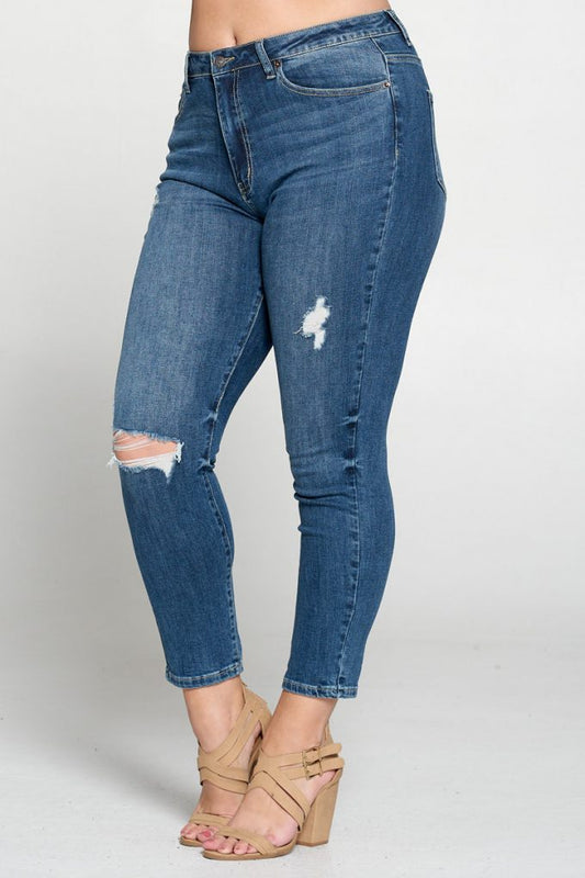 Tonya Curvy High Rise Distressed Skinny Jean (Final Sale) - Fly VSJ, Women's Clothing and Fashion Accessories