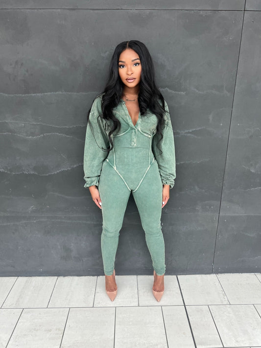 Tori Mineral Washed Jumpsuit - Fly VSJ, Women's Clothing and Fashion Accessories