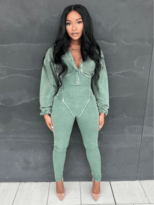 Tori Mineral Washed Jumpsuit - Fly VSJ, Women's Clothing and Fashion Accessories