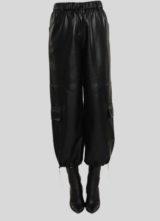 Vegan Leather Cargo Pant - Fly VSJ, Women's Clothing and Fashion Accessories