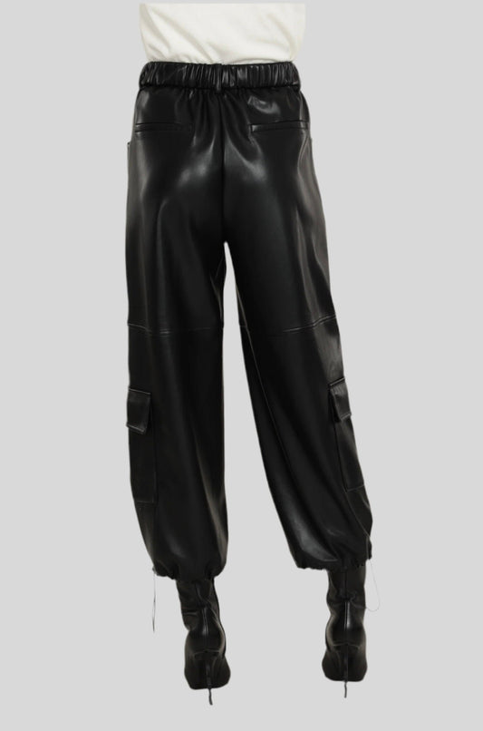 Vegan Leather Cargo Pant - Fly VSJ, Women's Clothing and Fashion Accessories