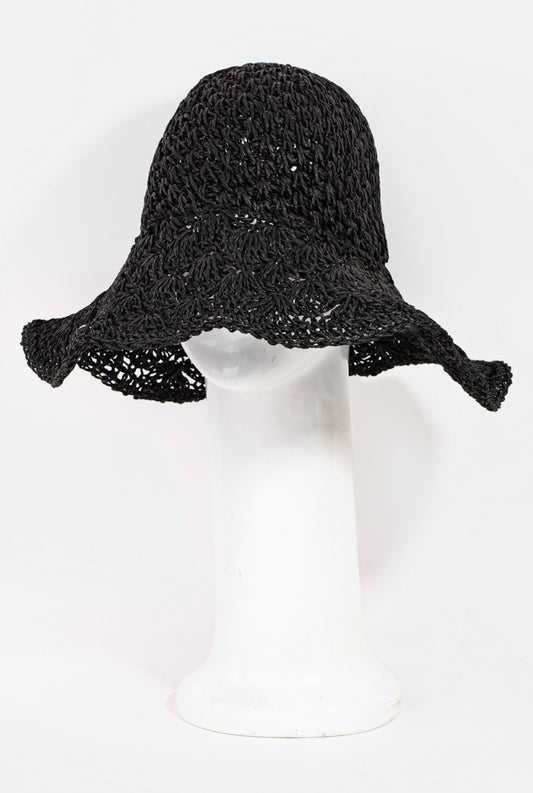 Knitted Straw Floppy Sun Hat
