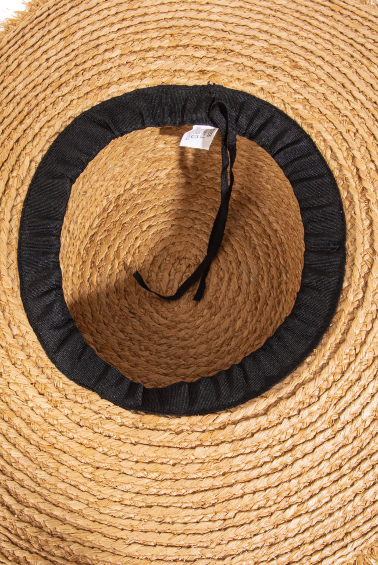 Black Strap Frayed Edge Sun Hat