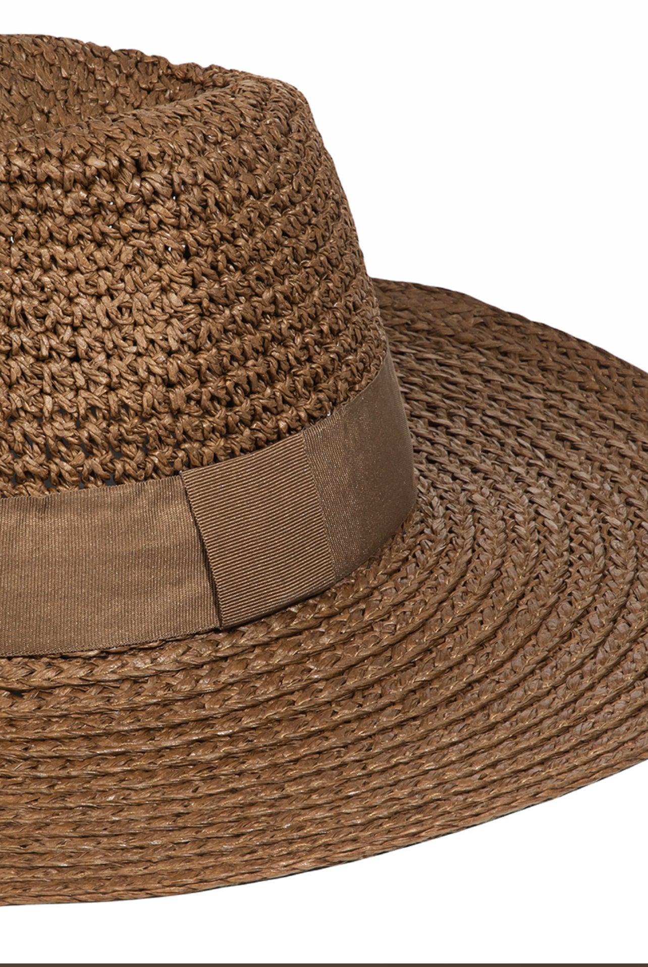 Monochrome Banded Straw Sun Hat