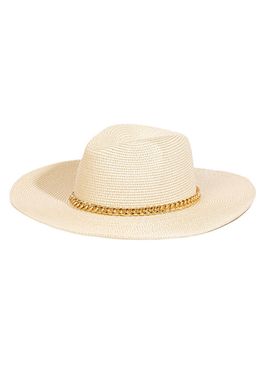Chain Strap Braided Fashion Sun Hat