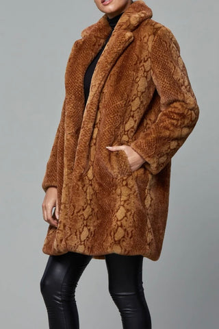 Plush Snake Print Faux Fur