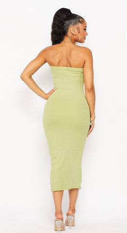 Fitted Strapless Dress with Cardigan