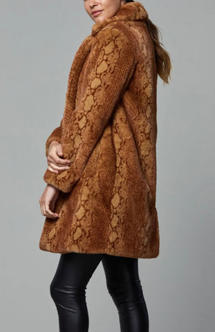 Plush Snake Print Faux Fur