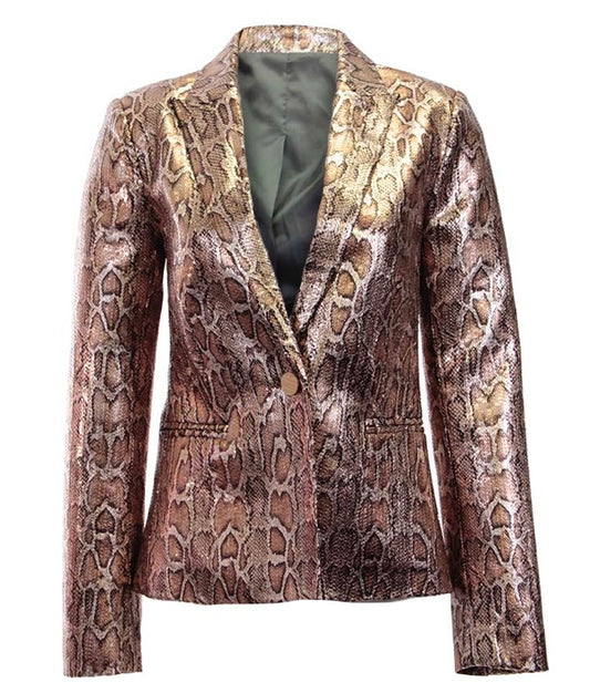 Metallic Snake Print Jacket